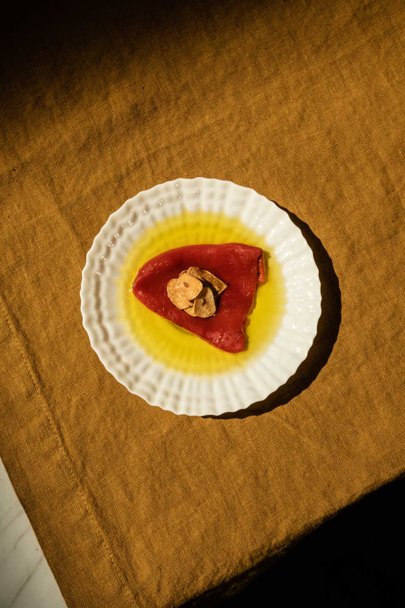 Pimientos del Piquillo on glass plate