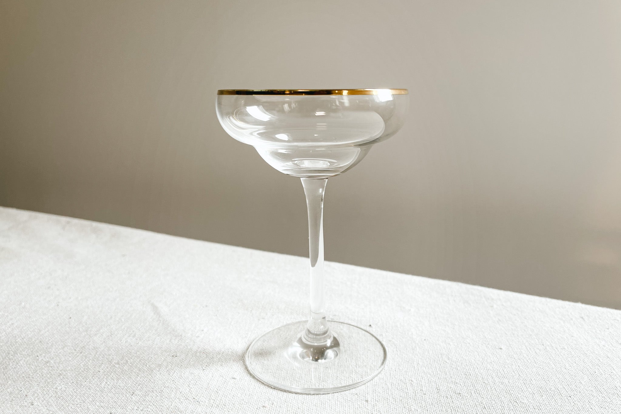 gold rim coley coupe glass