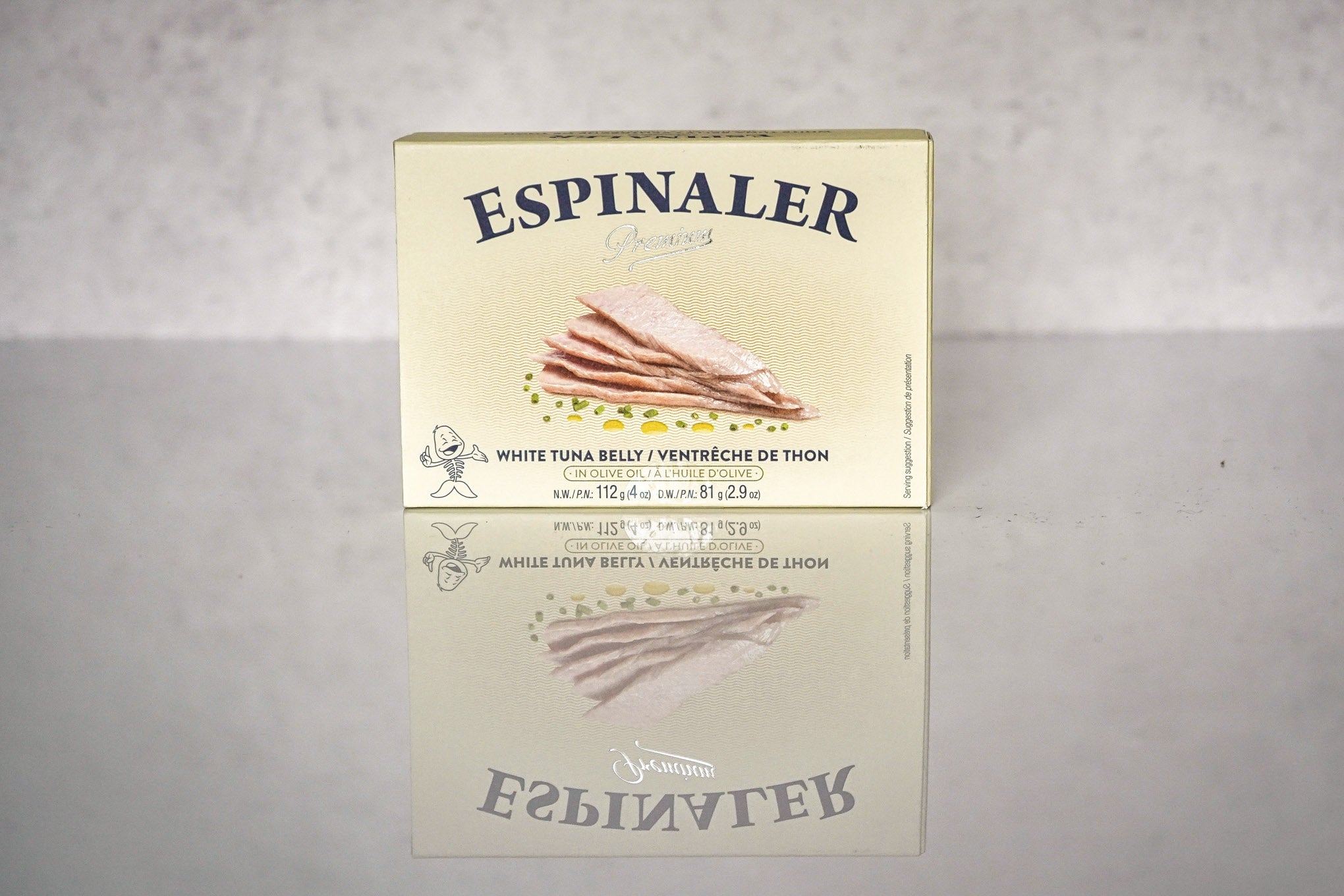 box of espinaler premium white tuna belly