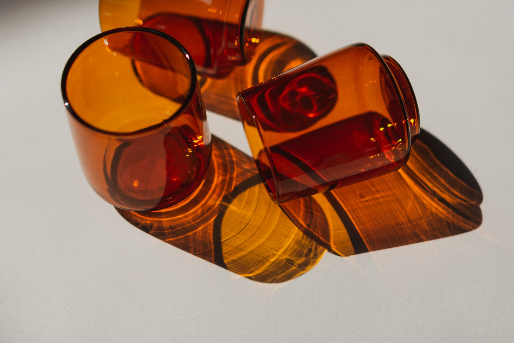 Kinto Sepia Amber Glasses & Mugs, Set of 2, 4 Sizes